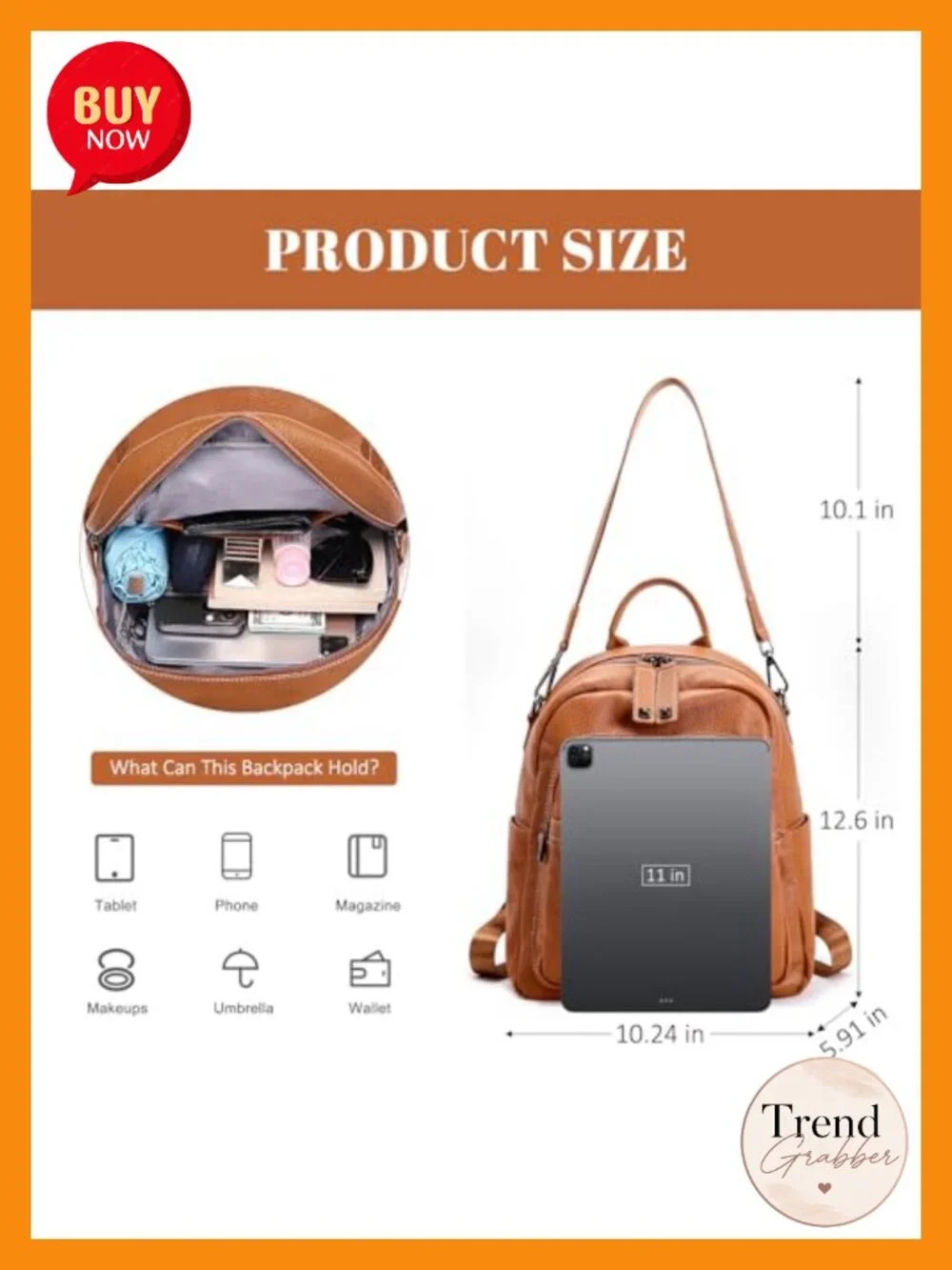 Genuine Leather Convertible Backpack Purse Anti Theft Travel Handbag